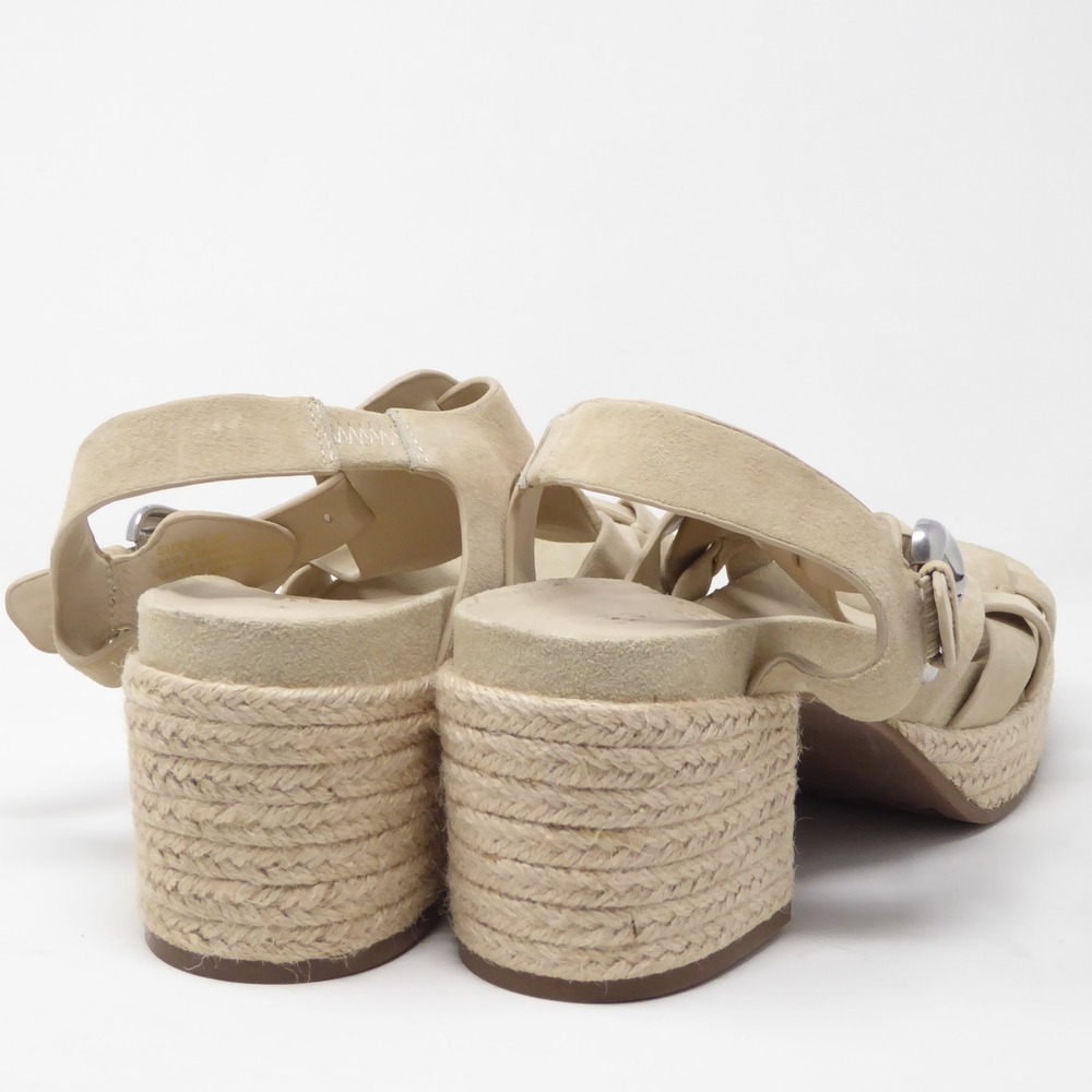 Aerosoles Womens Chatham Platform Sandals Tan Suede Espadrille Block Heel 8.5 - Picture 6 of 9